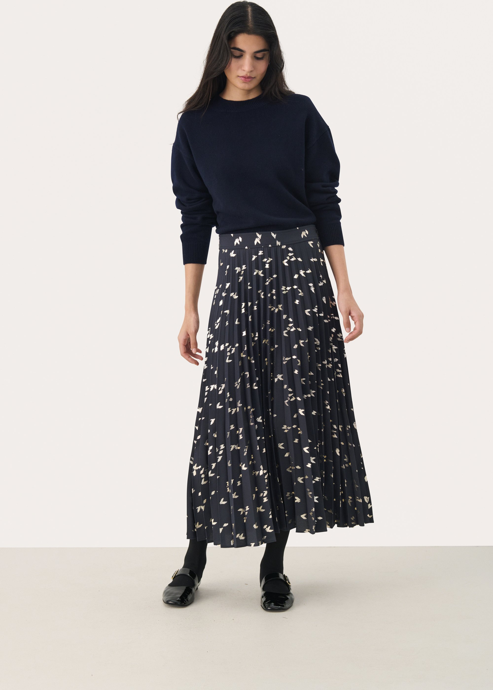 Rock A-shape Navy Foil Print navy