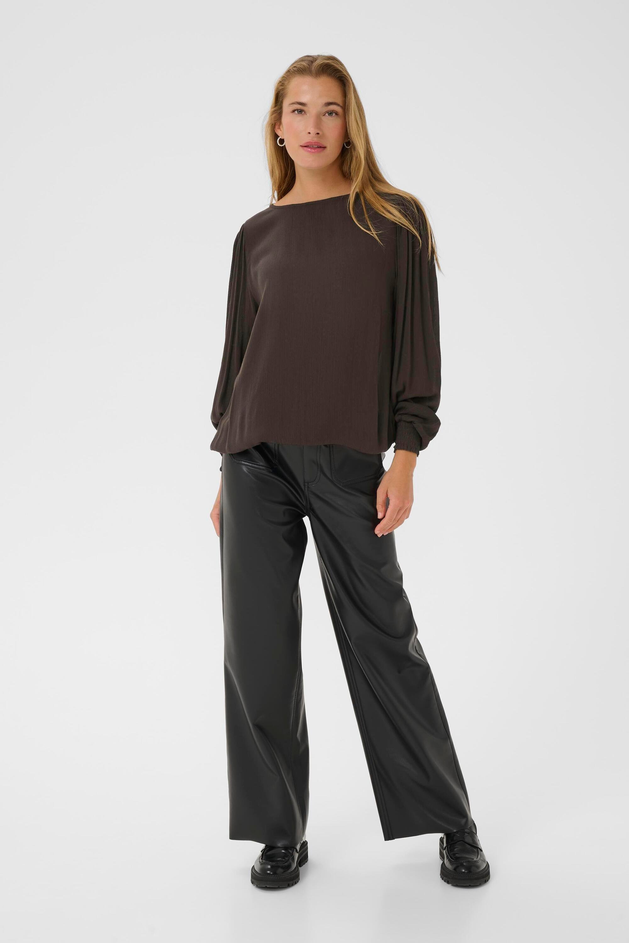 Langarm-Bluse KAstina Langarm-Bluse Regular fit dark brown