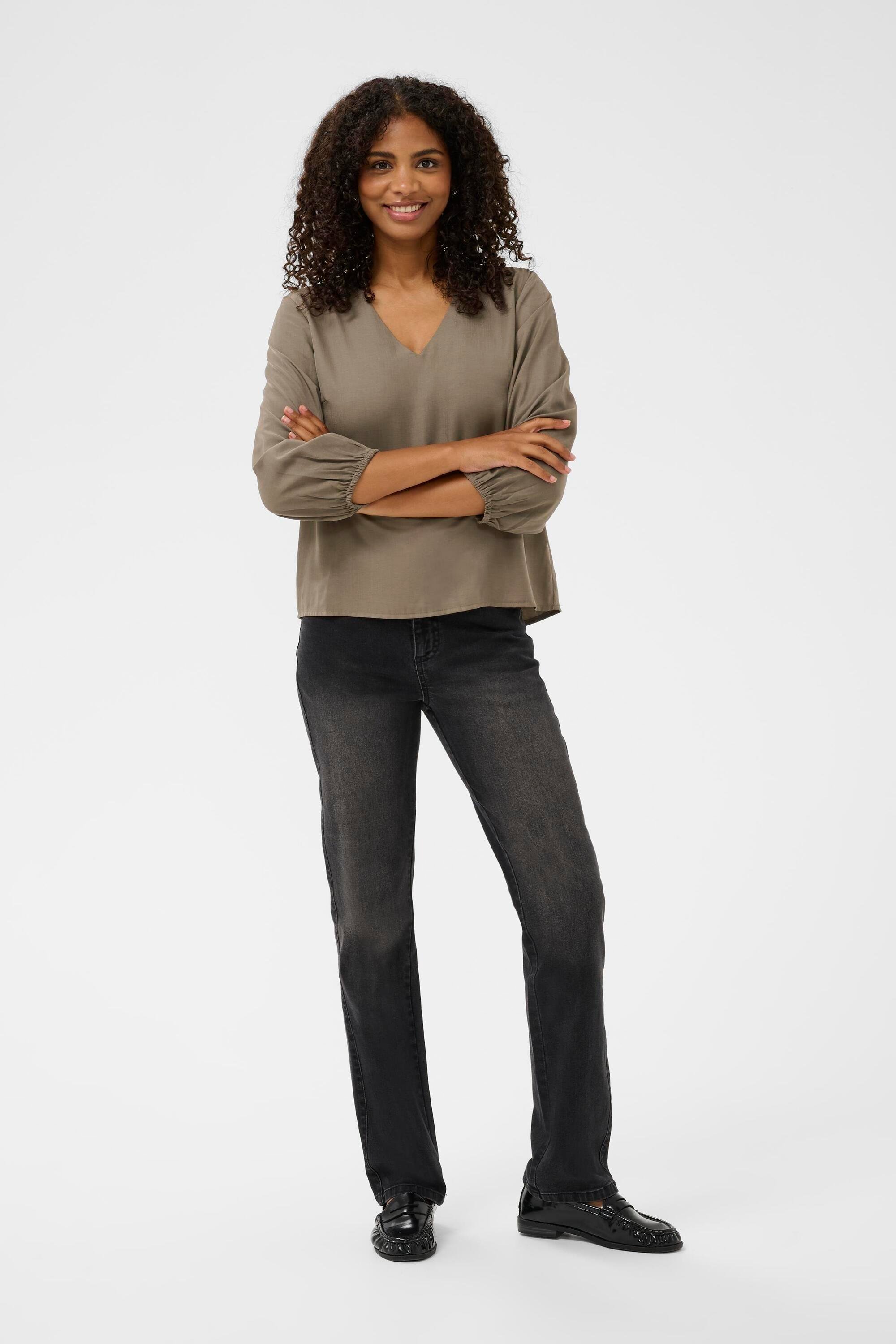 Langarm-Bluse KAidana Langarm-Bluse Regular fit brown