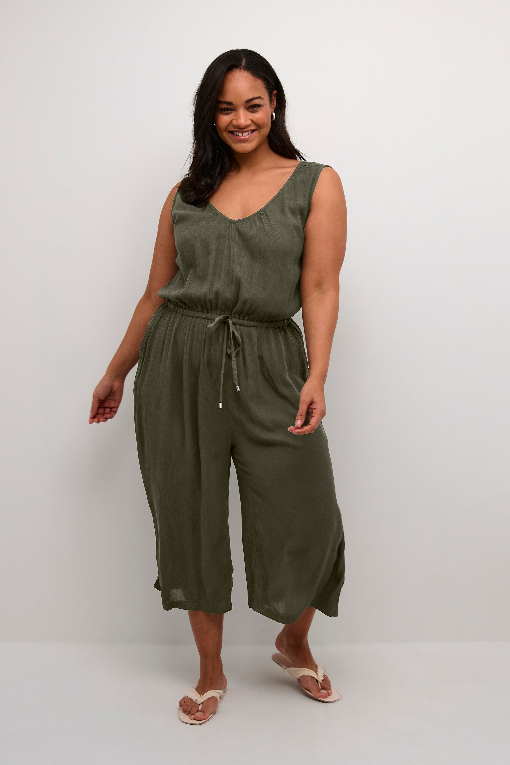 Overall Loose fit dark green