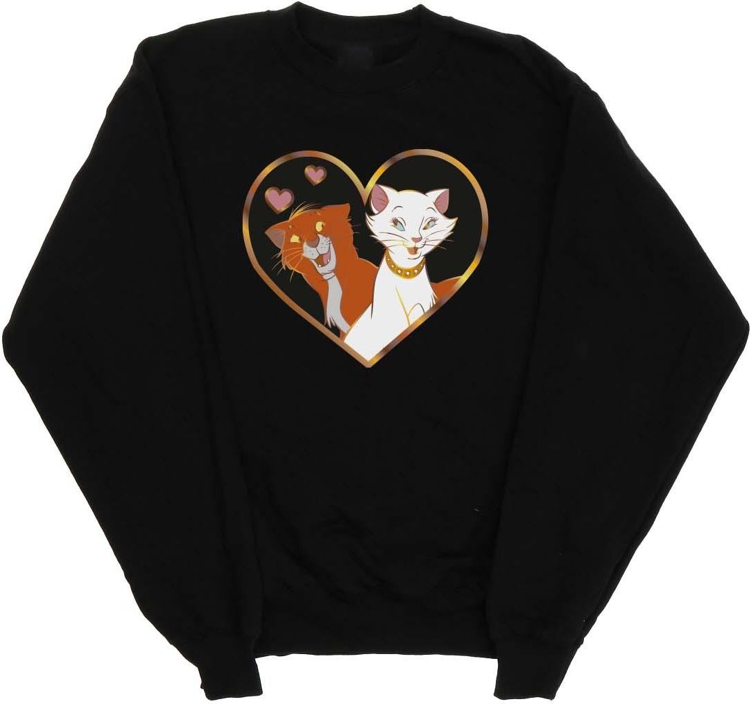 Disney - "The Aristocats Heart" Sweatshirt für Damen (Schwarz)