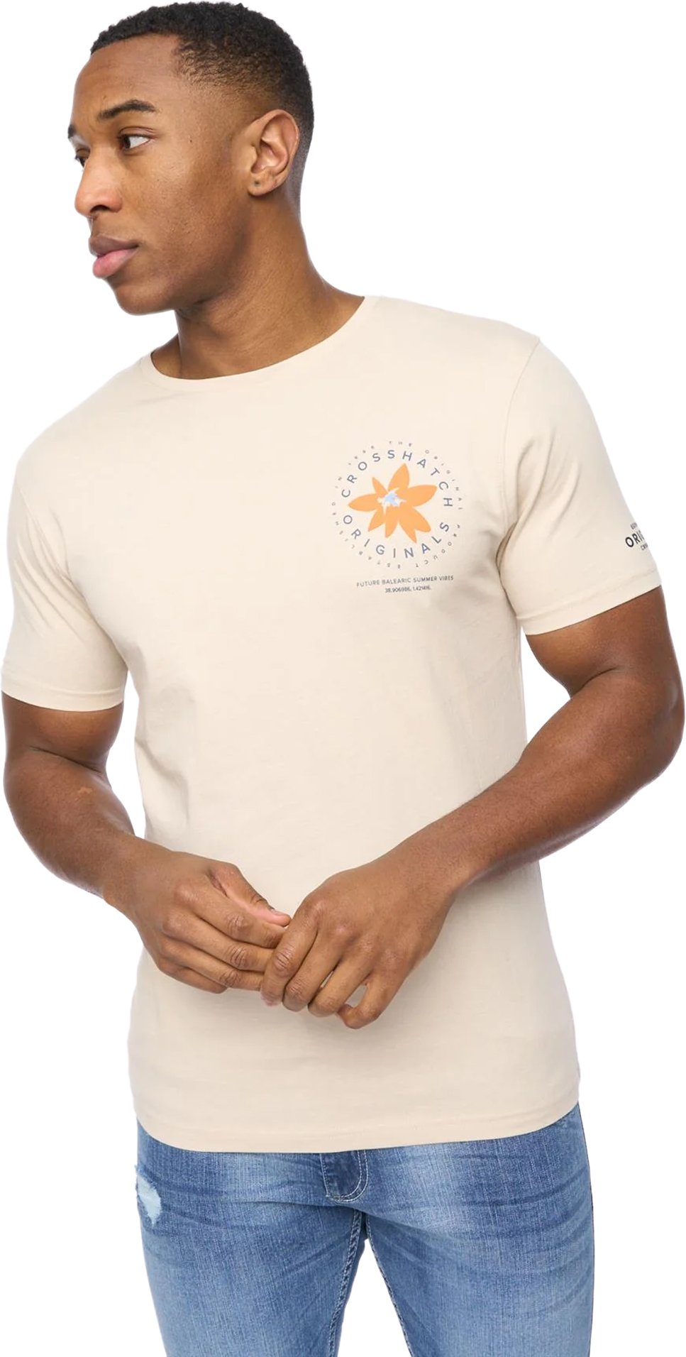 Crosshatch - T-Shirt für Herren (Helles Steingrau)