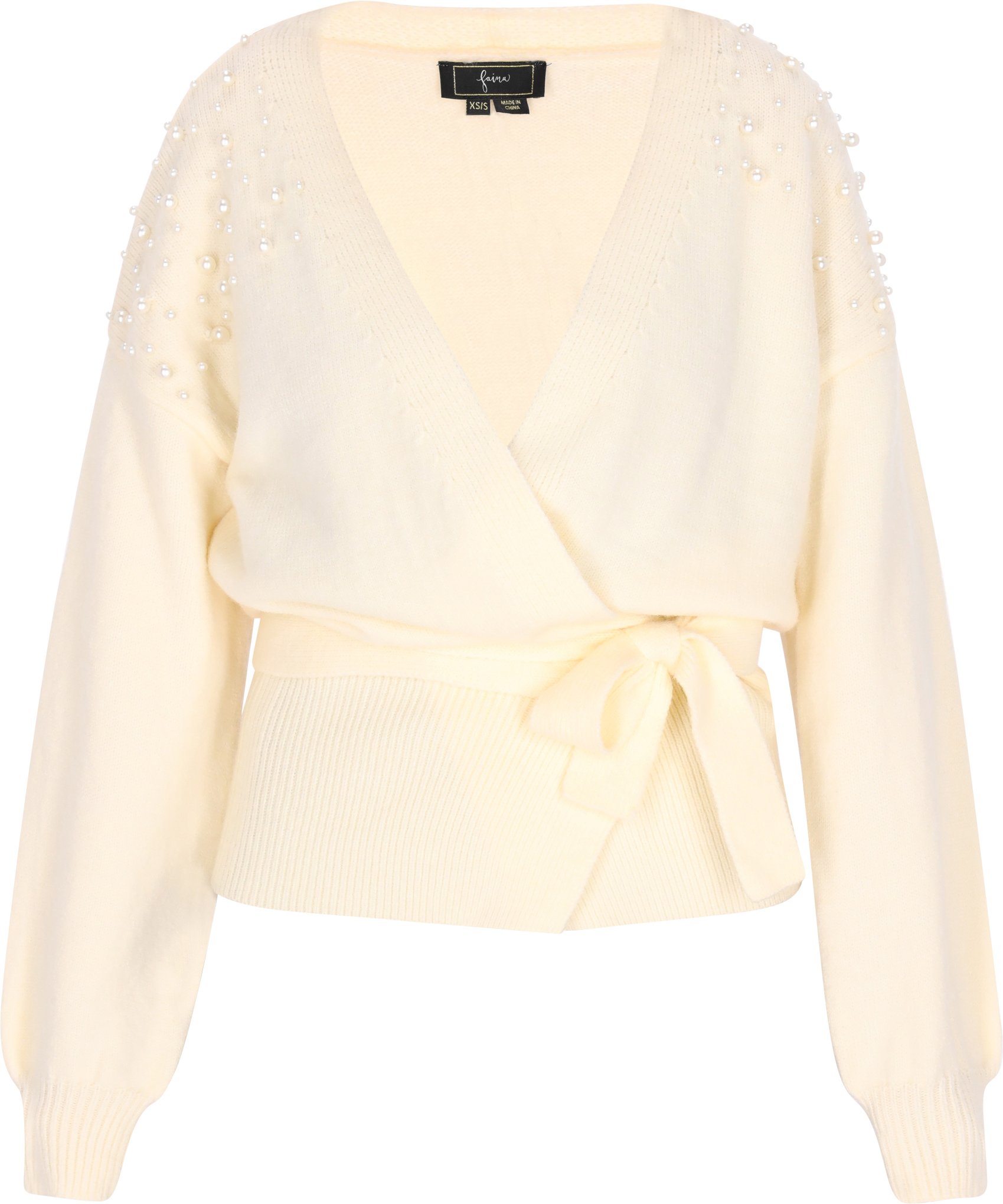 Faina Strickjacke Damen Wollweiß