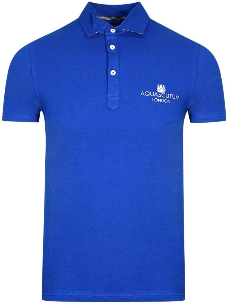 Aquascutum London Bold Logo Blaues Poloshirt