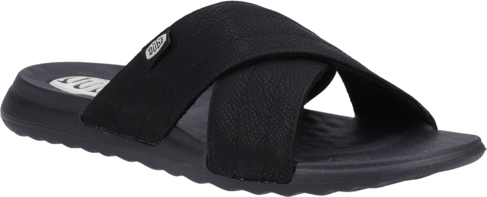 HEYDUDE Christi Slide Distressed Polyurethan Damen Schwarz Sandalen