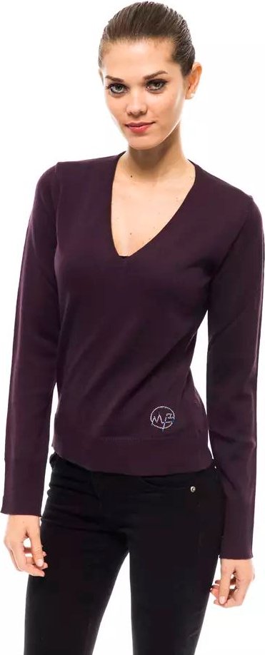 V-Ausschnitt Merinowollpullover Slim Fit