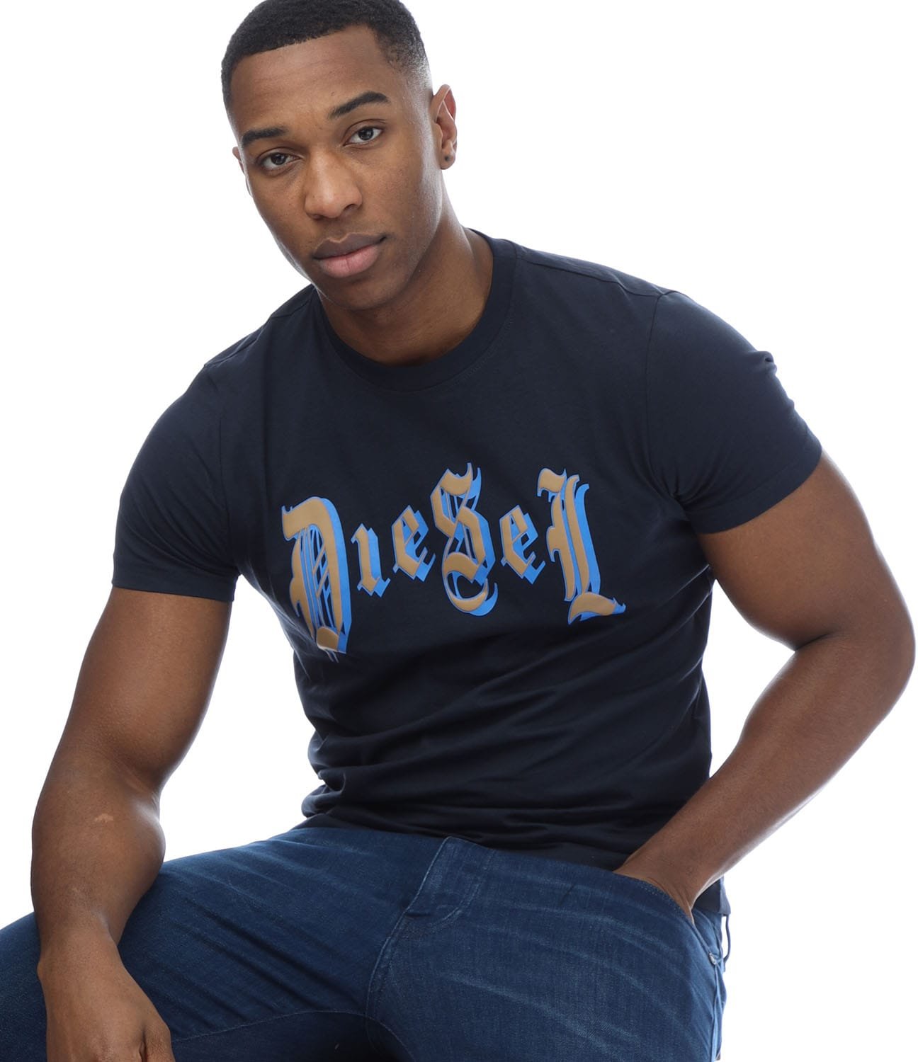 Herren Diesel T-Diegor 4-D T-Shirt in Navy