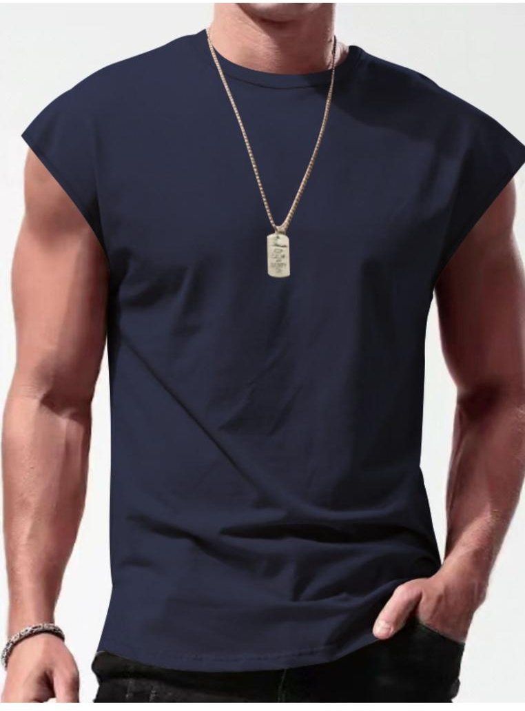 Thumbnail - Herren Rundhalsausschnitt Tanktop mit Cap-Ärmeln in Übergröße