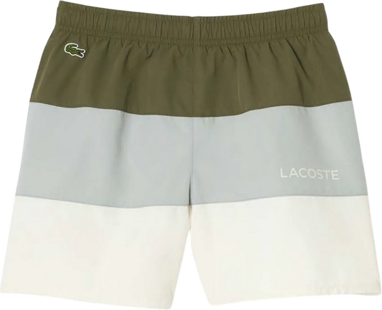Lacoste - Badehose für Jungen (Grün/Grau/Weiß)