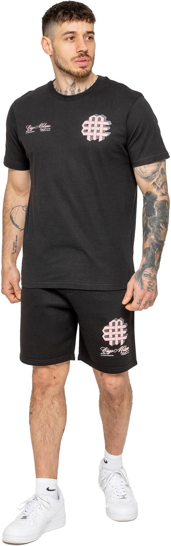 Thumbnail - Enzo Milano | Bedrucktes T-Shirt & Shorts-Set für Herren