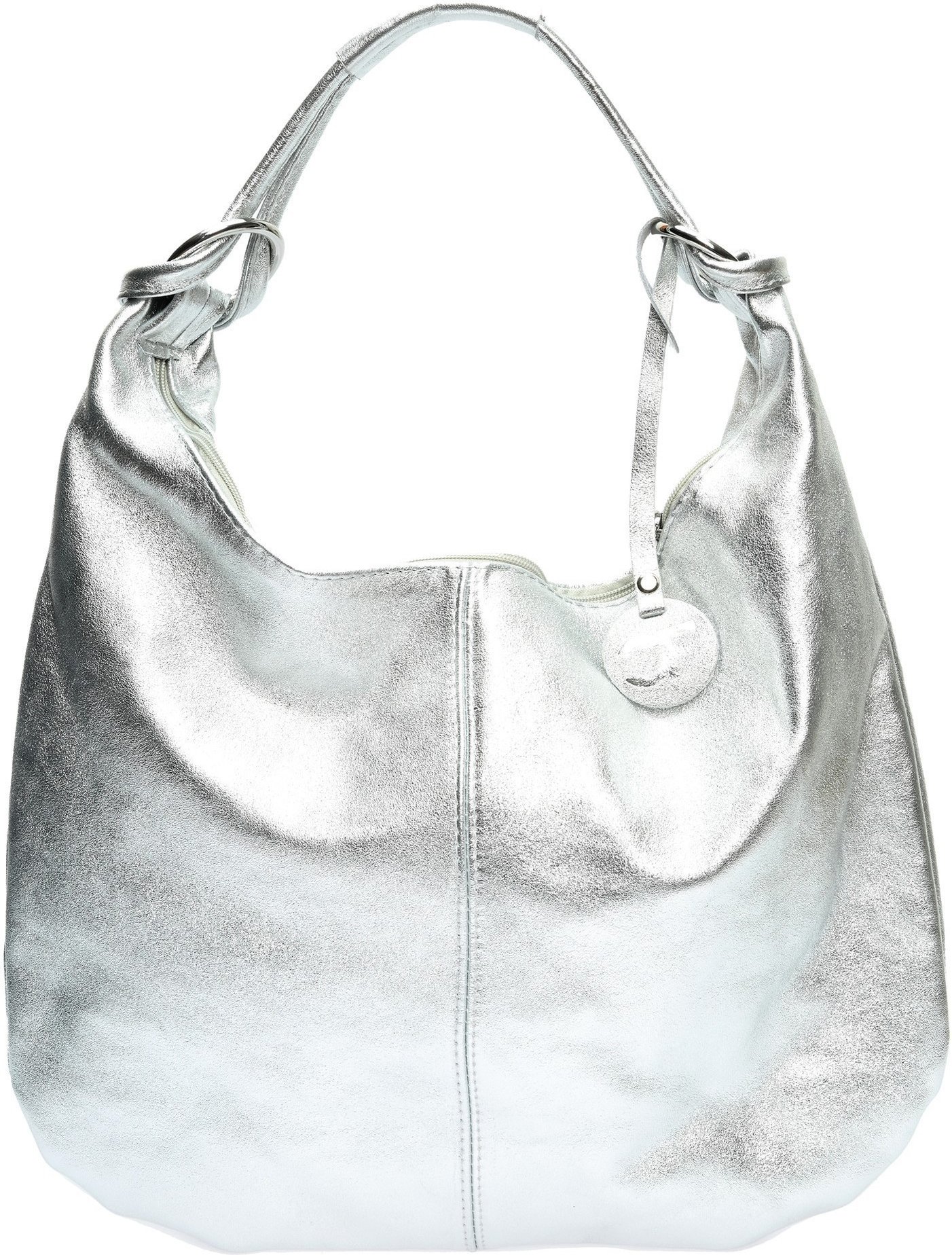 Carla Ferreri Silber Rindsledertasche