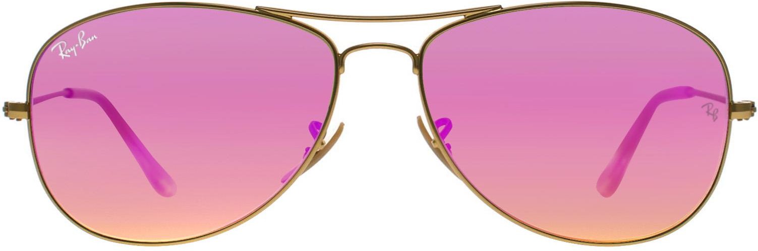 Ray-Ban Aviator Herren Gold Cyclamen Flash Sonnenbrille