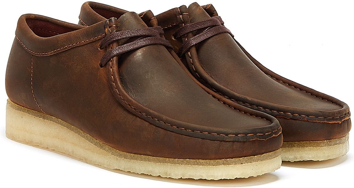 Clarks Originals Wallabee Leder Herren Schuhe Braun