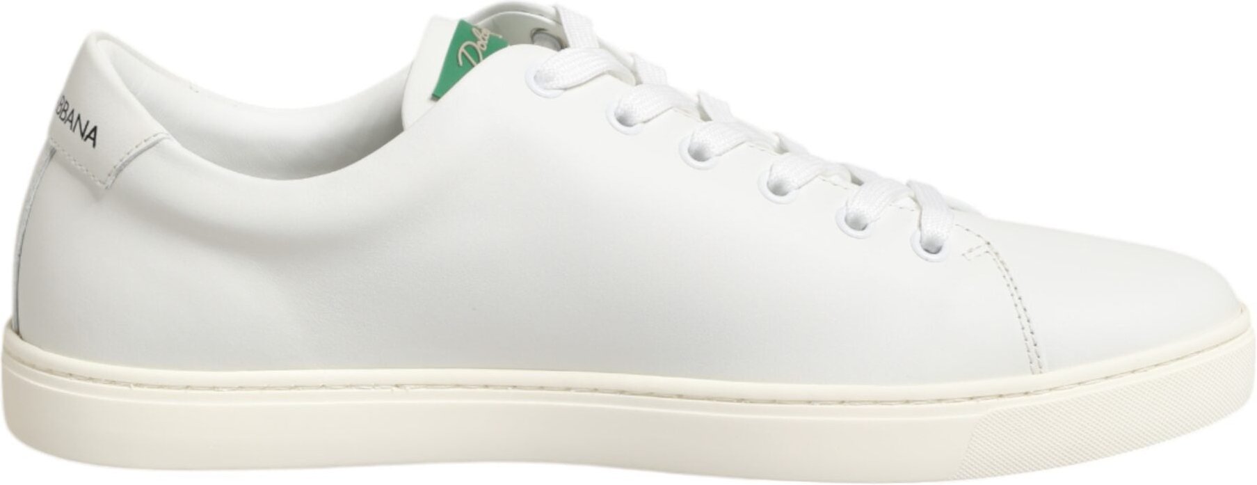 Dolce & Gabbana Weiße Leder Schuhe mit Rosenstickerei im Low-Top-Stil