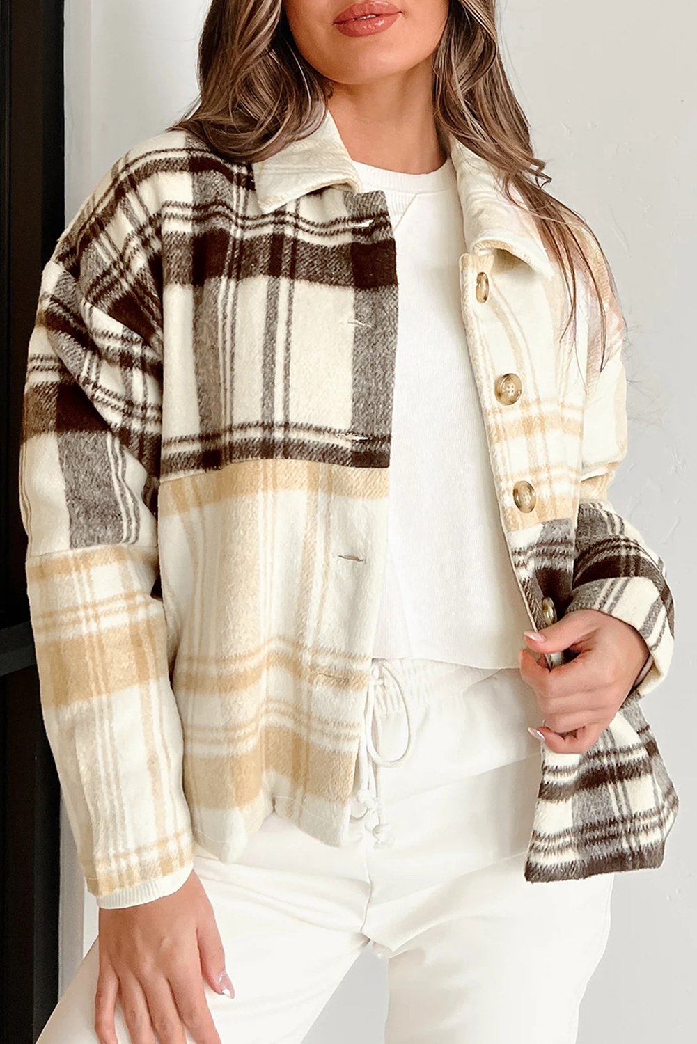 Kariertes Button-Down-Jackett