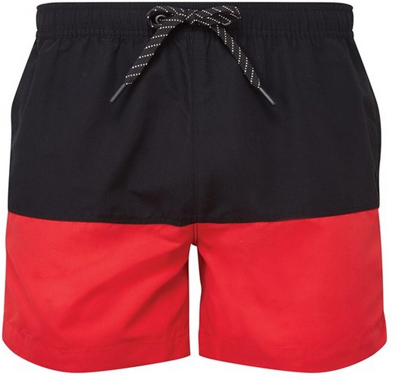 Asquith & Fox - Badeshorts für Herren (Schwarz/Rot)