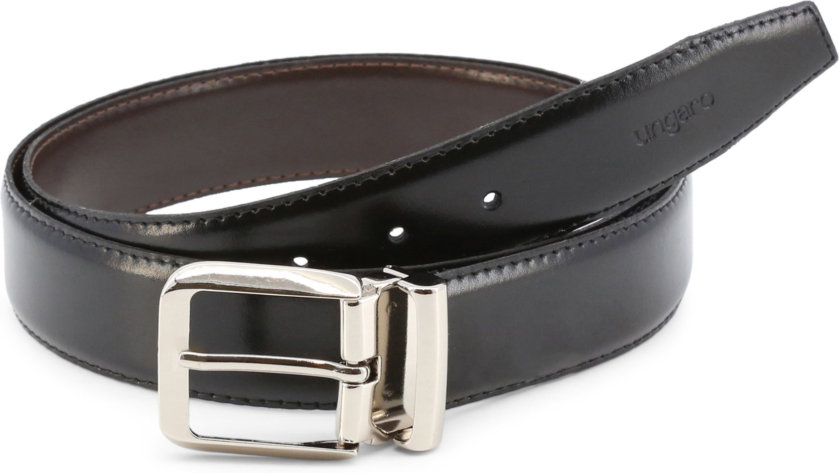 Wende-Ledergürtel Schwarzbraun