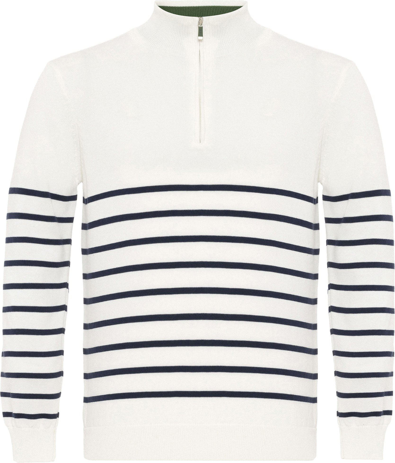 Pullover Gestreifter Pullover Mit Halbem Reißverschluss