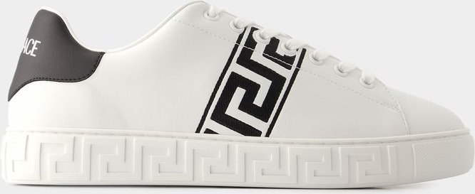 Greca Sneakers - Versace - Leder - Weiß