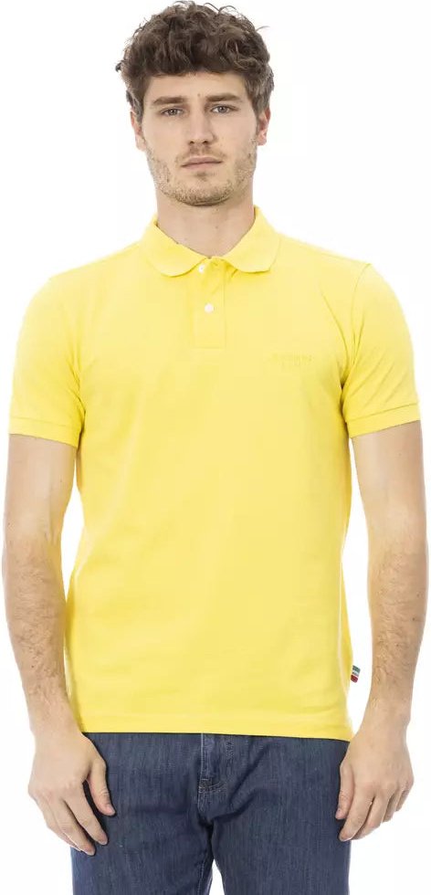Baldinini Trend Gelbes Baumwoll-Herrenpoloshirt