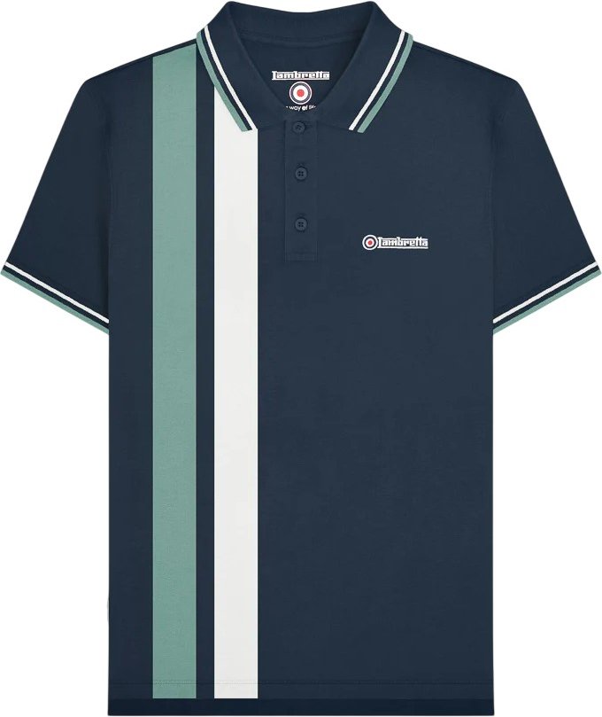 Thumbnail - Lambretta - Poloshirt für Herren (Marine/Rauchblau)