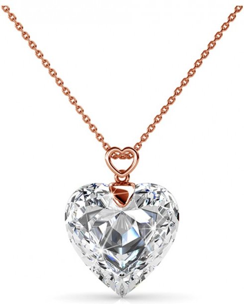 Heitere Herz-Anhänger - Rose Gold und Kristall