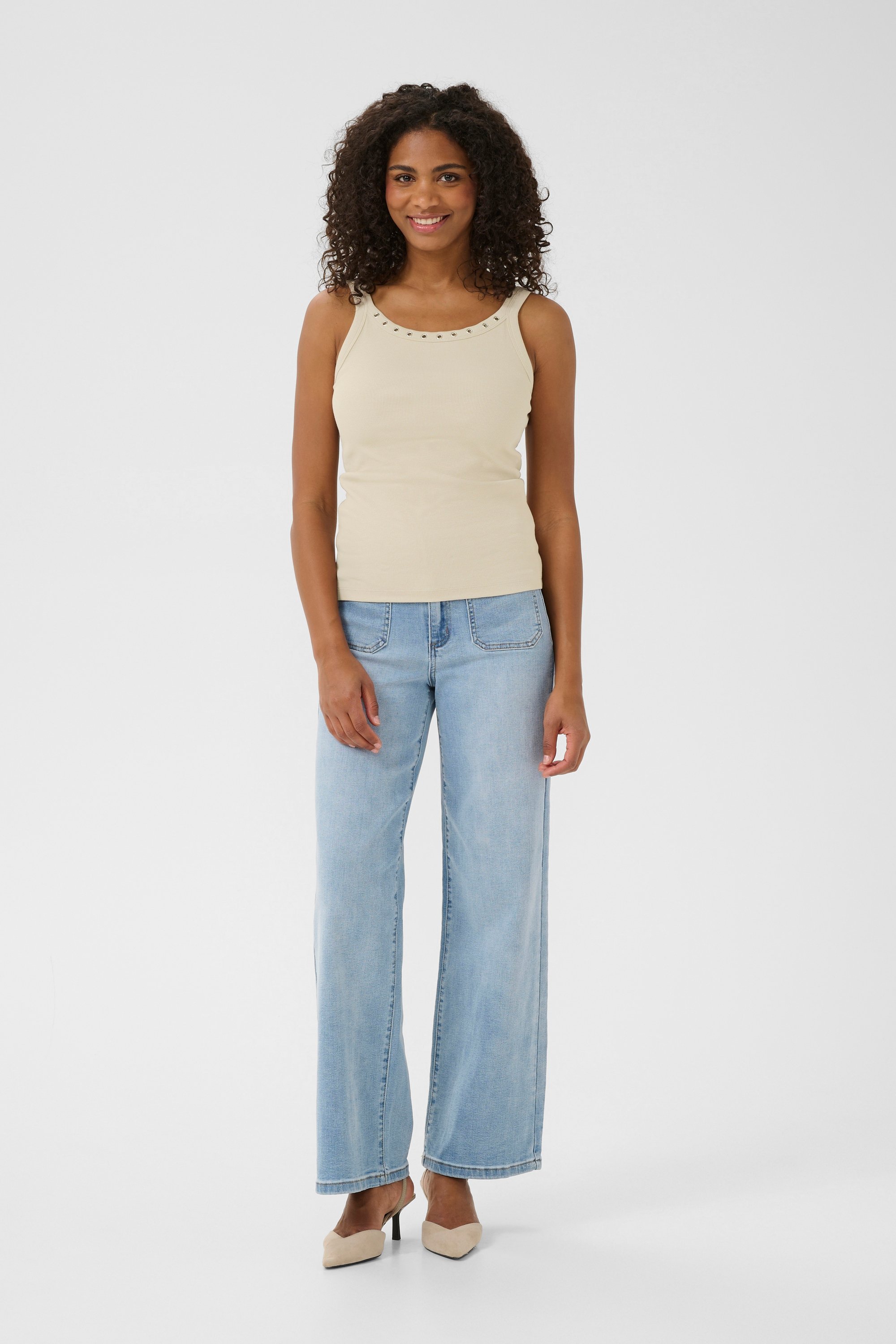 Jerseytop Tight fit Feather Gray beige