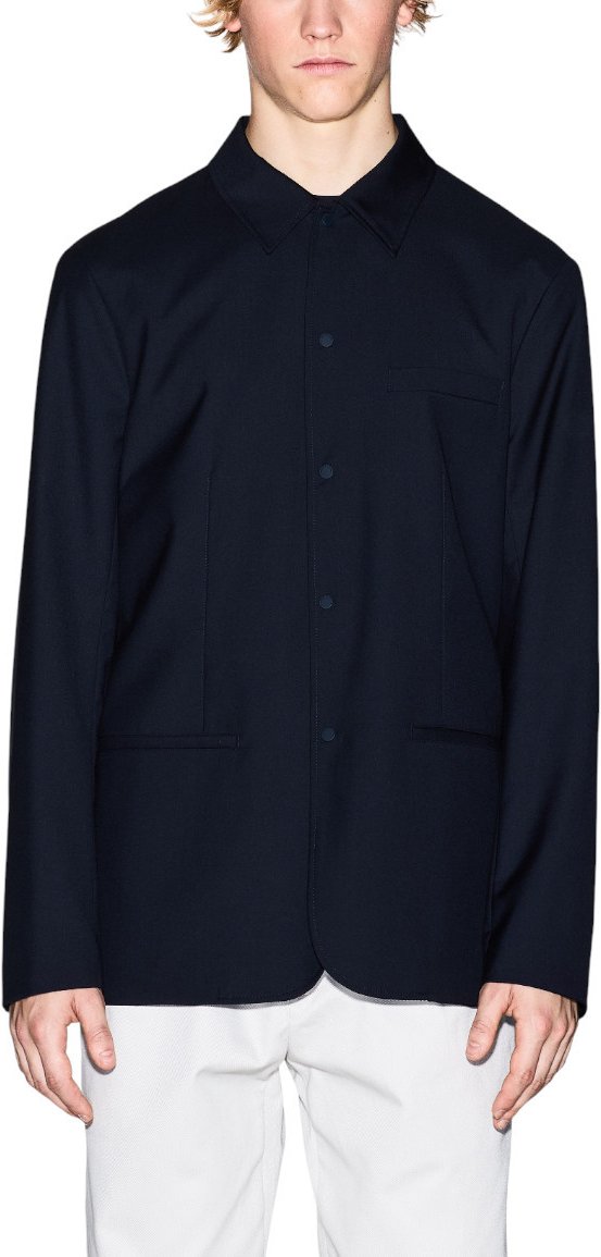 Marineblauer Blazer mit Knopfverschluss