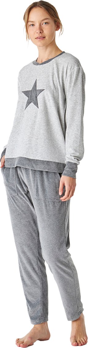 Damen-Winterpyjama aus Samt mit langen Ärmeln JJBEP1700