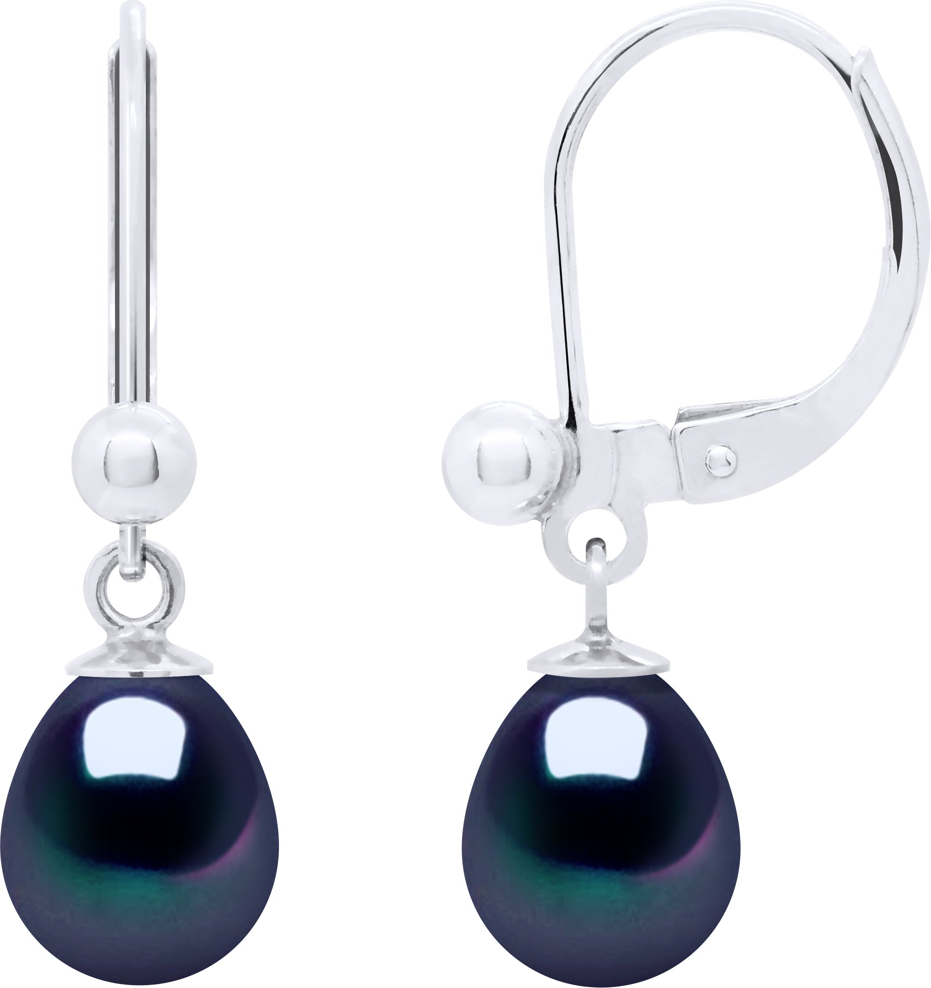 Ohrringe aus Silber 925 und echten Süßwasser-Zuchtperlen Birne 7-8 mm