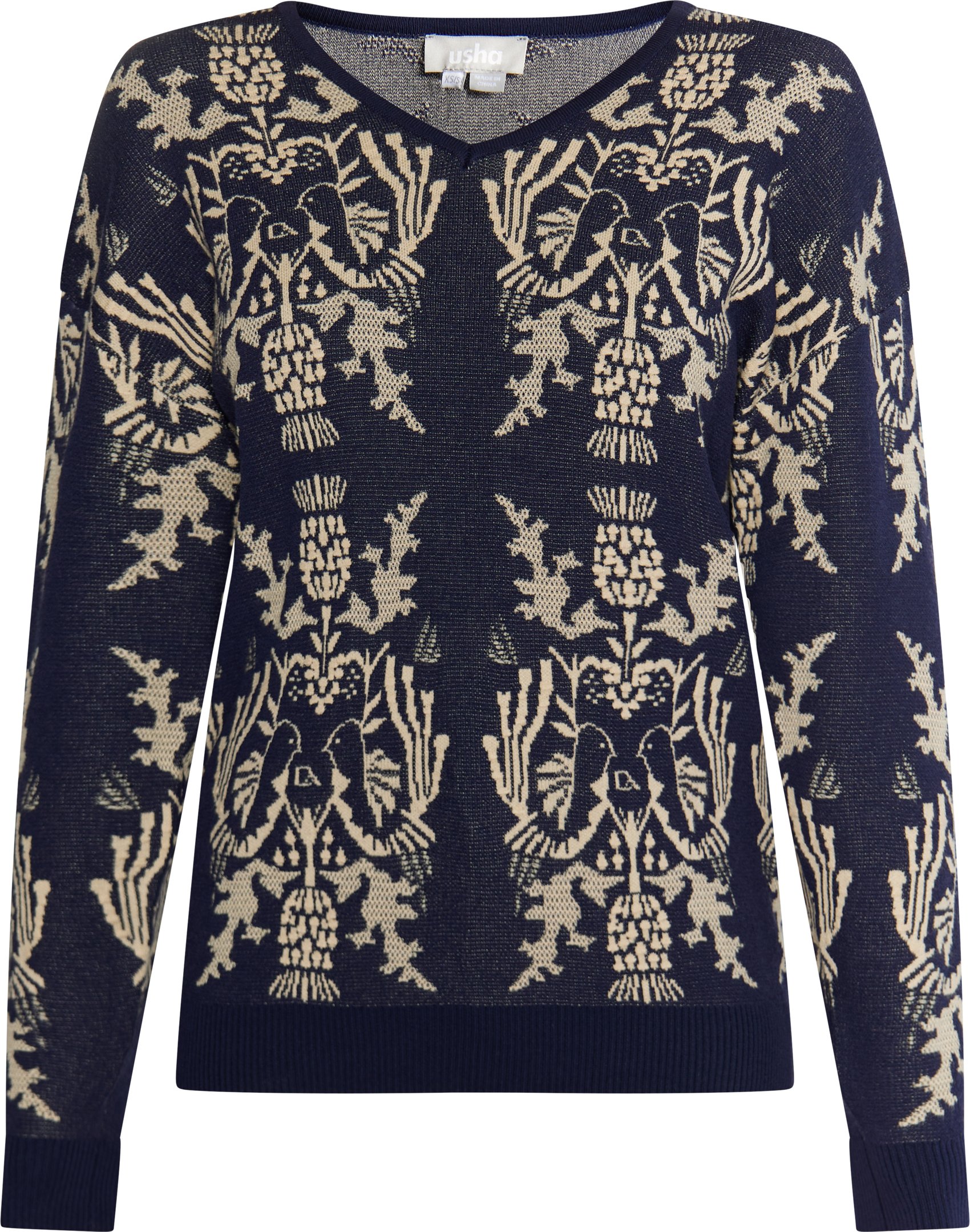 usha Strickpullover Damen Marine Creme