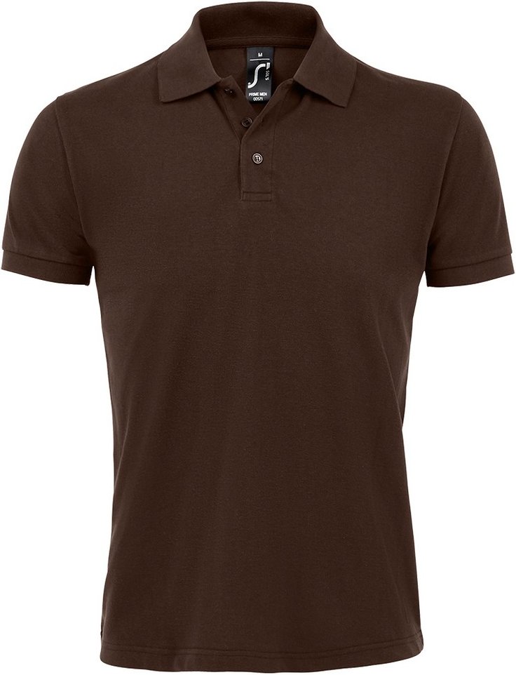 SOLs Mens Prime Pique Plain Short Sleeve Polo Shirt (Schokolade)