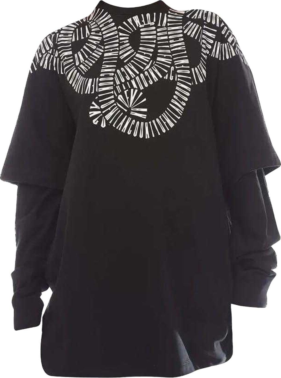 Marcelo Burlon - T-Shirt für Damen, Doppelärmel (Schwarz/Weiß)