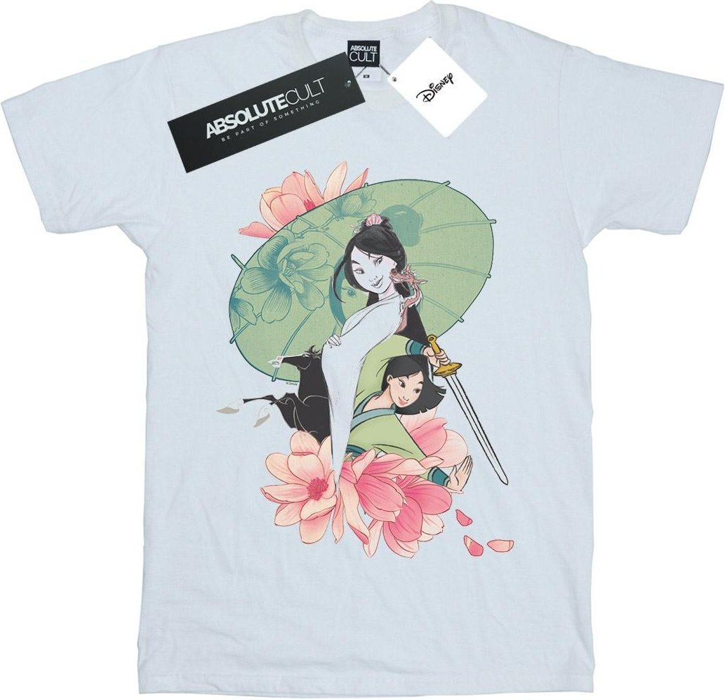 Disney - "Mulan Magnolia Collage" T-Shirt für Herren (Weiß)