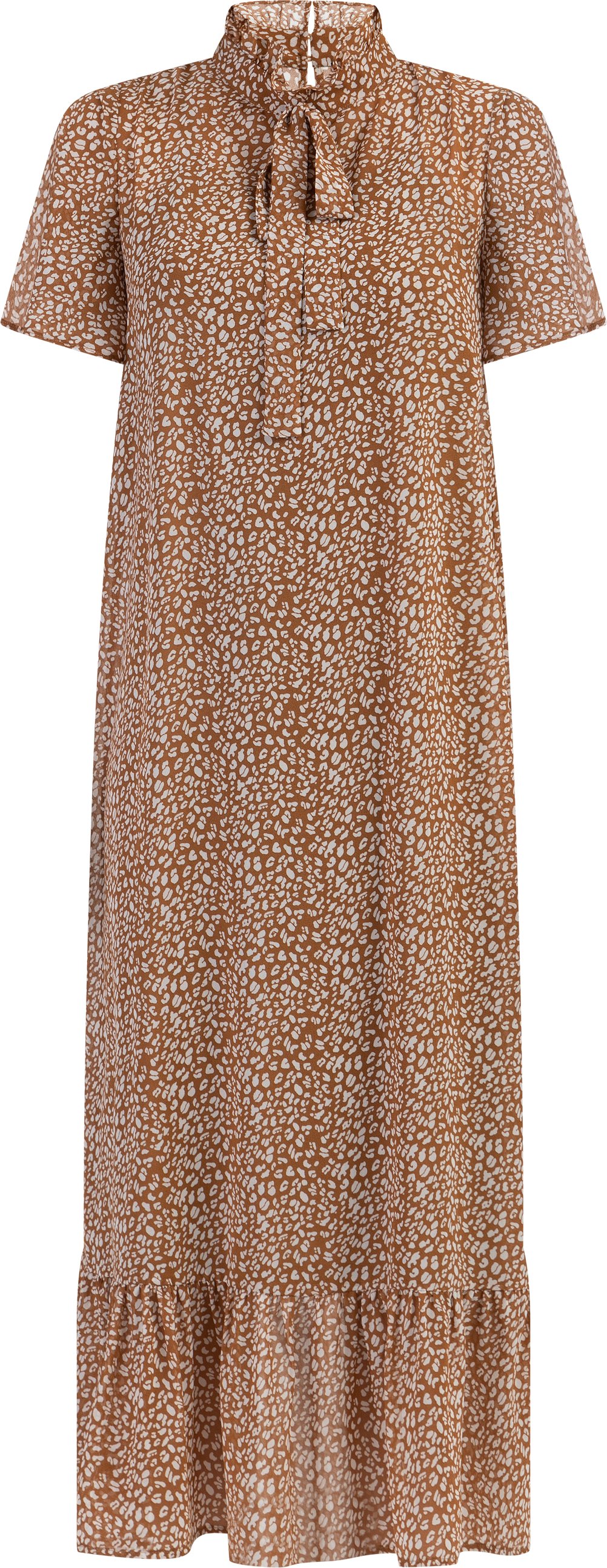 Faina Midikleid aus Chiffon Damen Kamel Weiss