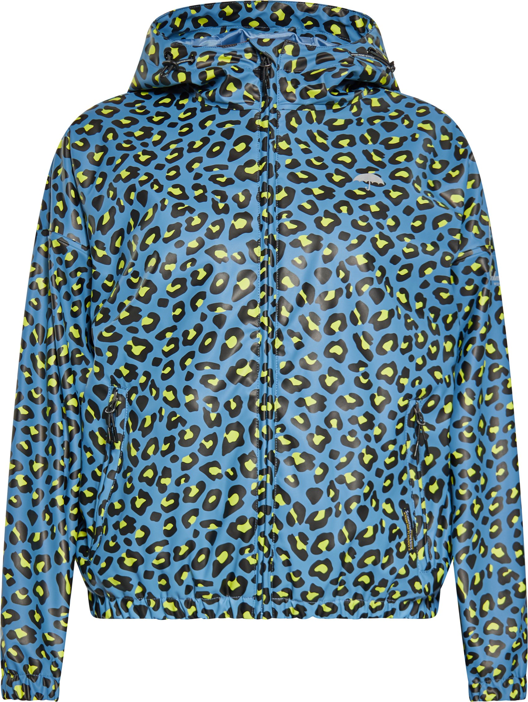 Schmuddelwedda Regenjacke Damen Stahlblau Limette Leo