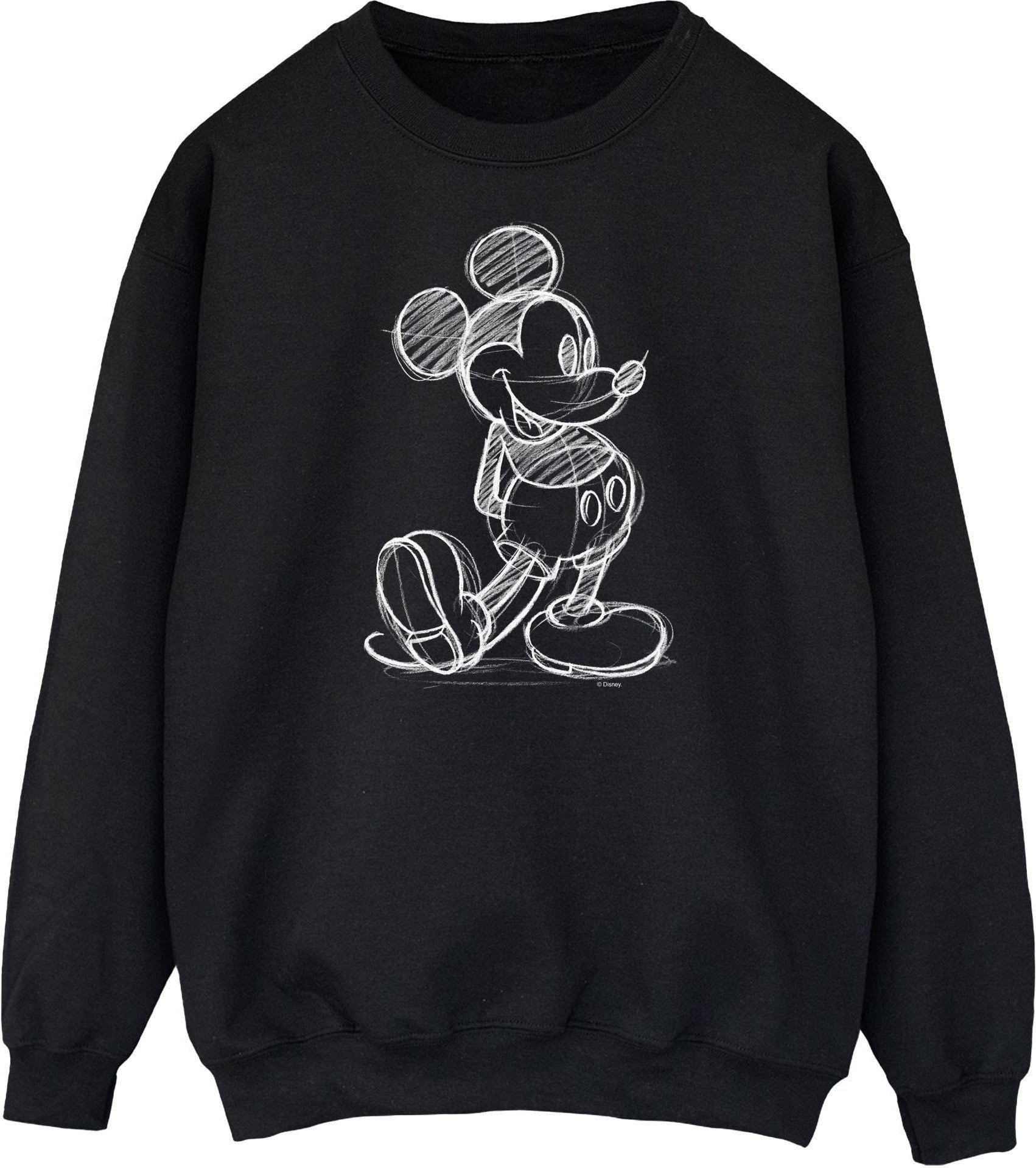 Thumbnail - Disney - "Mickey Mouse Sketch Kick" Sweatshirt für Herren (Schwarz)