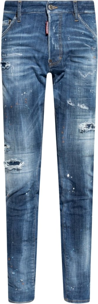 Dsquared2 Cool Guy Jean Blaue, verstärkte, zerrissene Jeans