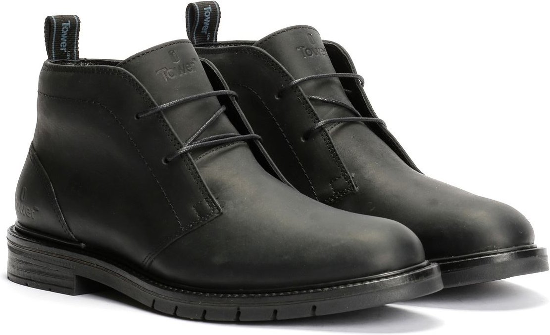 Tower London Rüstungs Schnürstiefel aus Leder für Herren in Schwarz