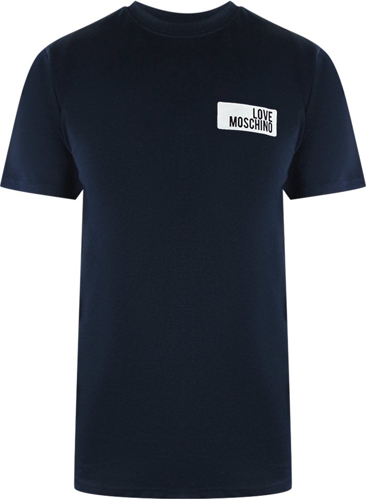 Love Moschino Block Logo Navy Blue T-shirt