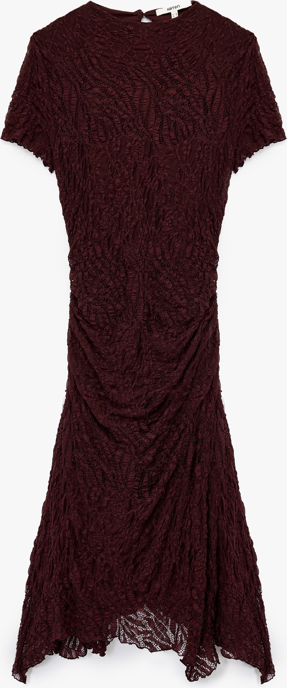 Koton KLEIDER Koton Drapiertes Midi-Dress mit Spitze