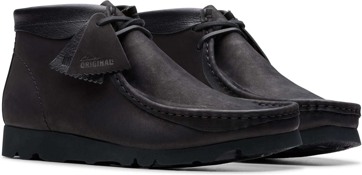 Clarks Originals Wallabee Combi Leder Herren Schwarz Stiefel