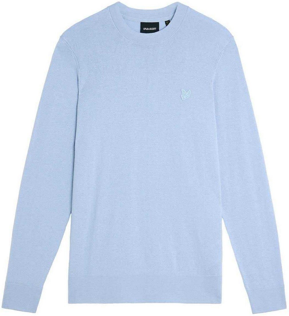 Lyle & Scott - "Superfine" Pullover für Herren, Rundhalsausschnitt, Baumwolle (Blau)