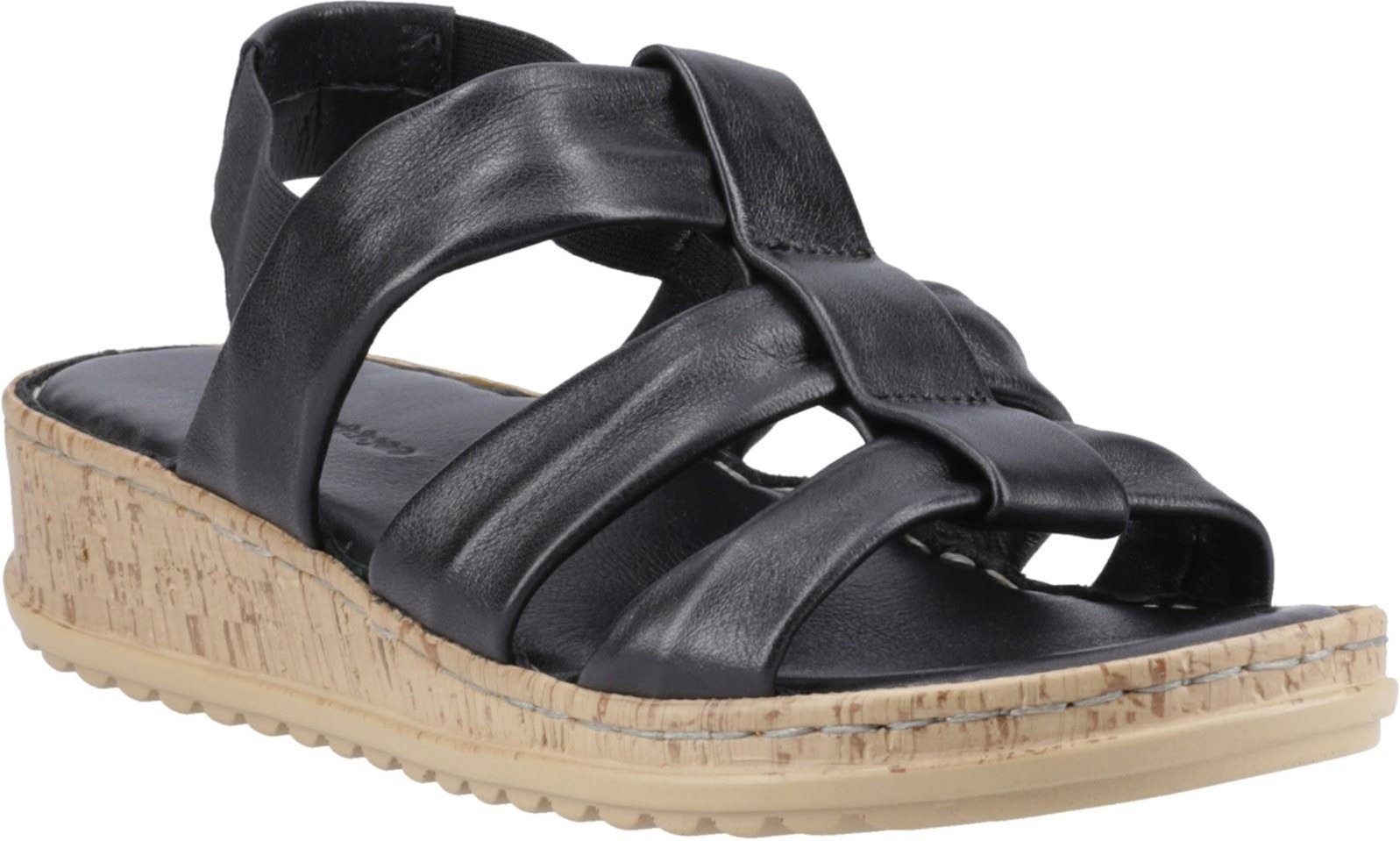 Hush Puppies Eden Weite Passform Leder Damen Schwarze Sandalen