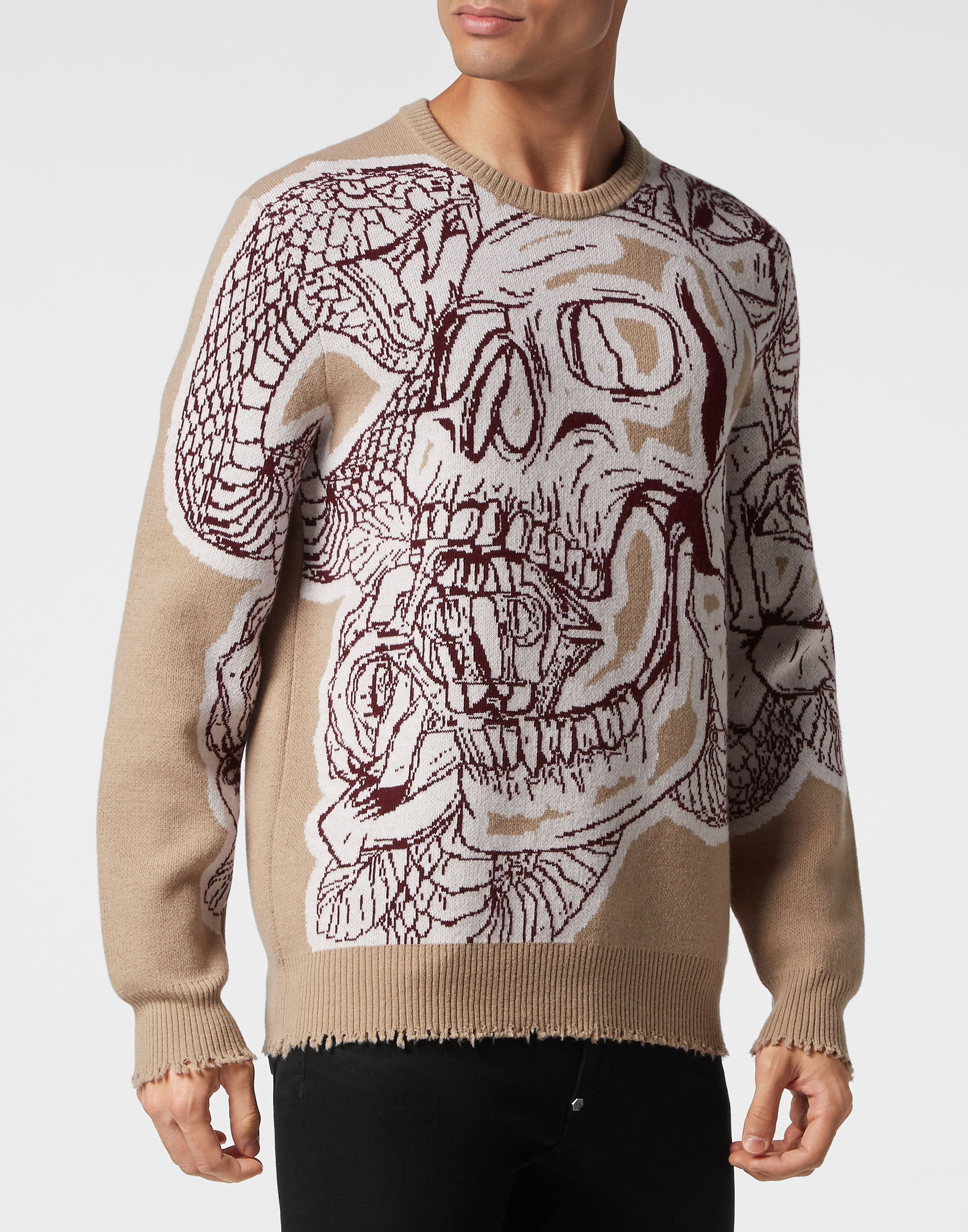 Rundhalspullover Skull