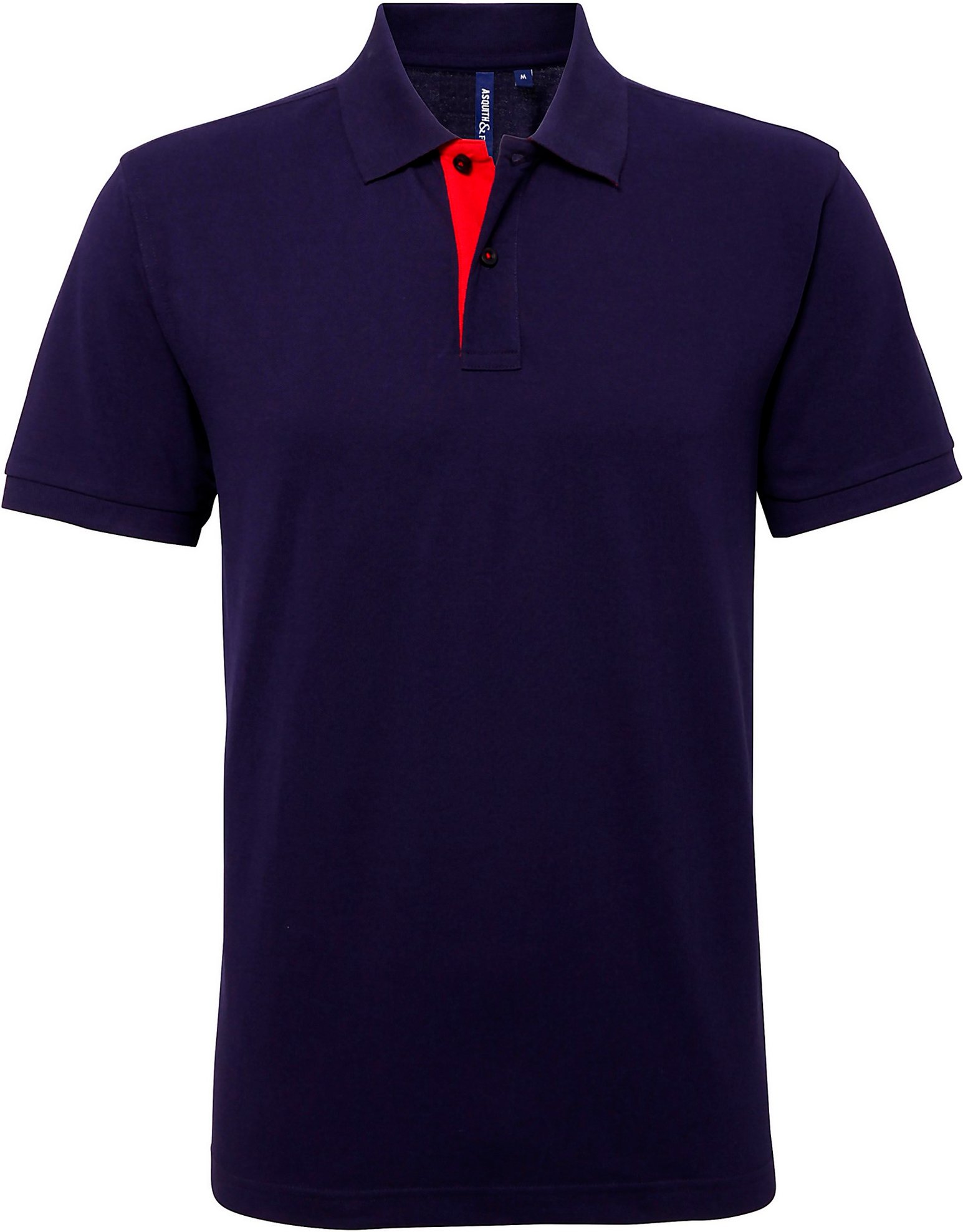 Asquith & Fox Herren Classic Fit Kontrast-Poloshirt (Navy/ Rot)