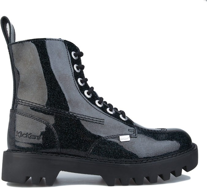Kickers Kizziie Higher Lackleder Damenstiefel in Schwarz