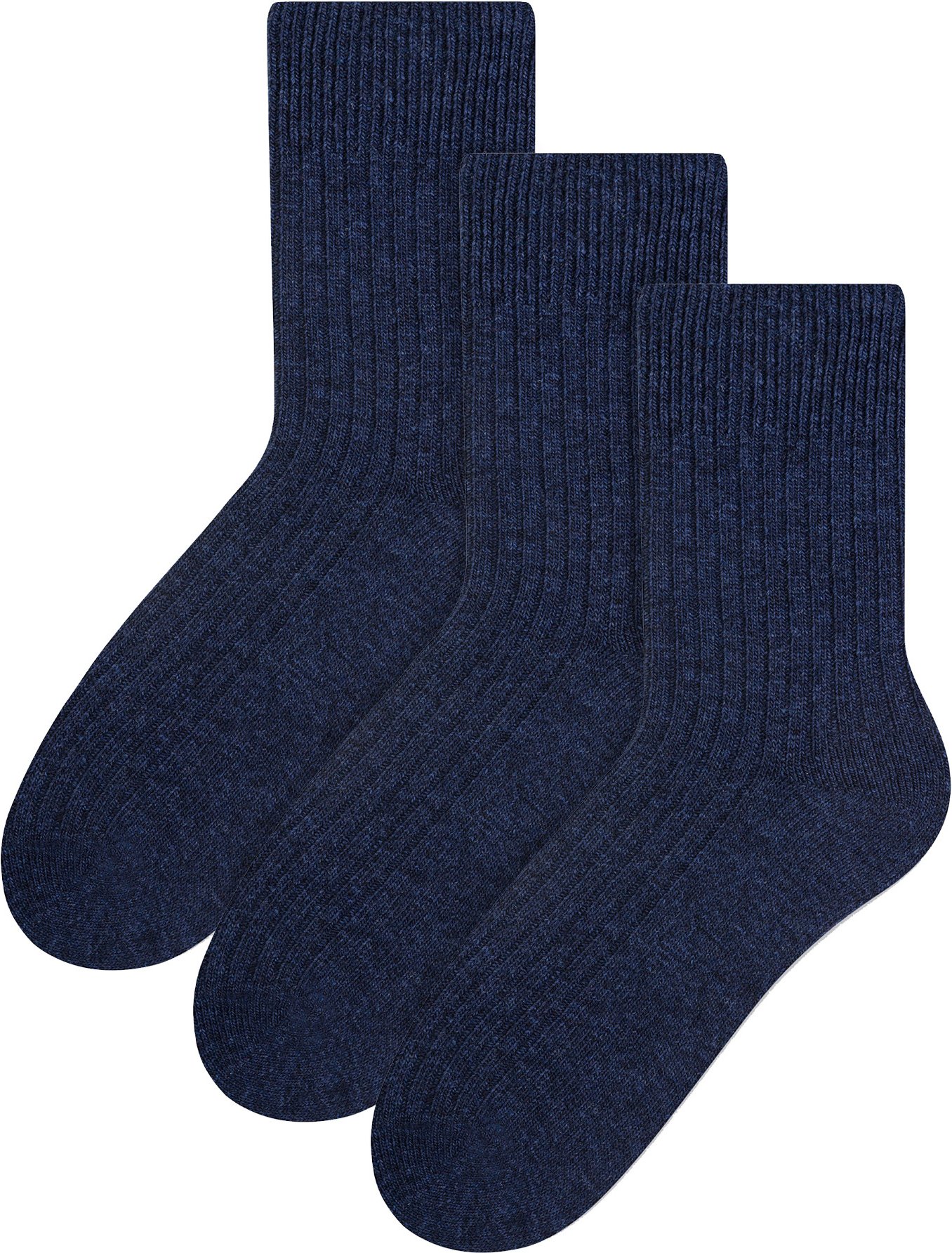 3 Paar Womens Wool Dress Socks | Steven | Ladies Breathable Cushioned Socks - Navy Blue