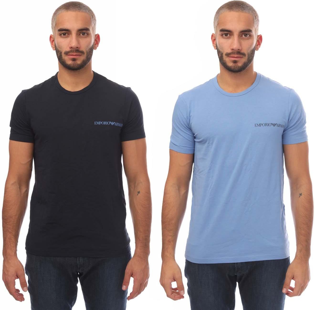 Emporio Armani - T-Shirt für Herren(2er-Pack) (Schwarz/Blau)