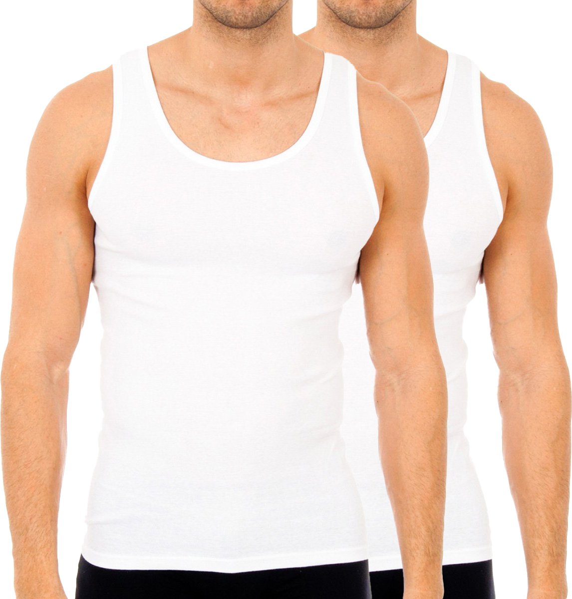 2er-Pack Unterhemden mit breiten Trägern für Herren, Modell AS02300.